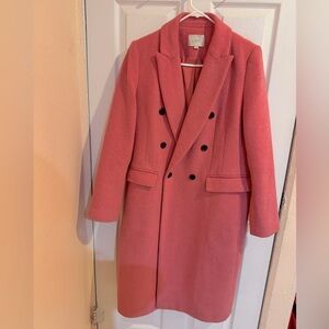 Pink LOFT Doubleface Double Breasted Coat